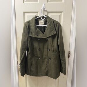 💚 Thread & Supply Olive Double-Breasted Women's Coat